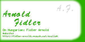 arnold fidler business card